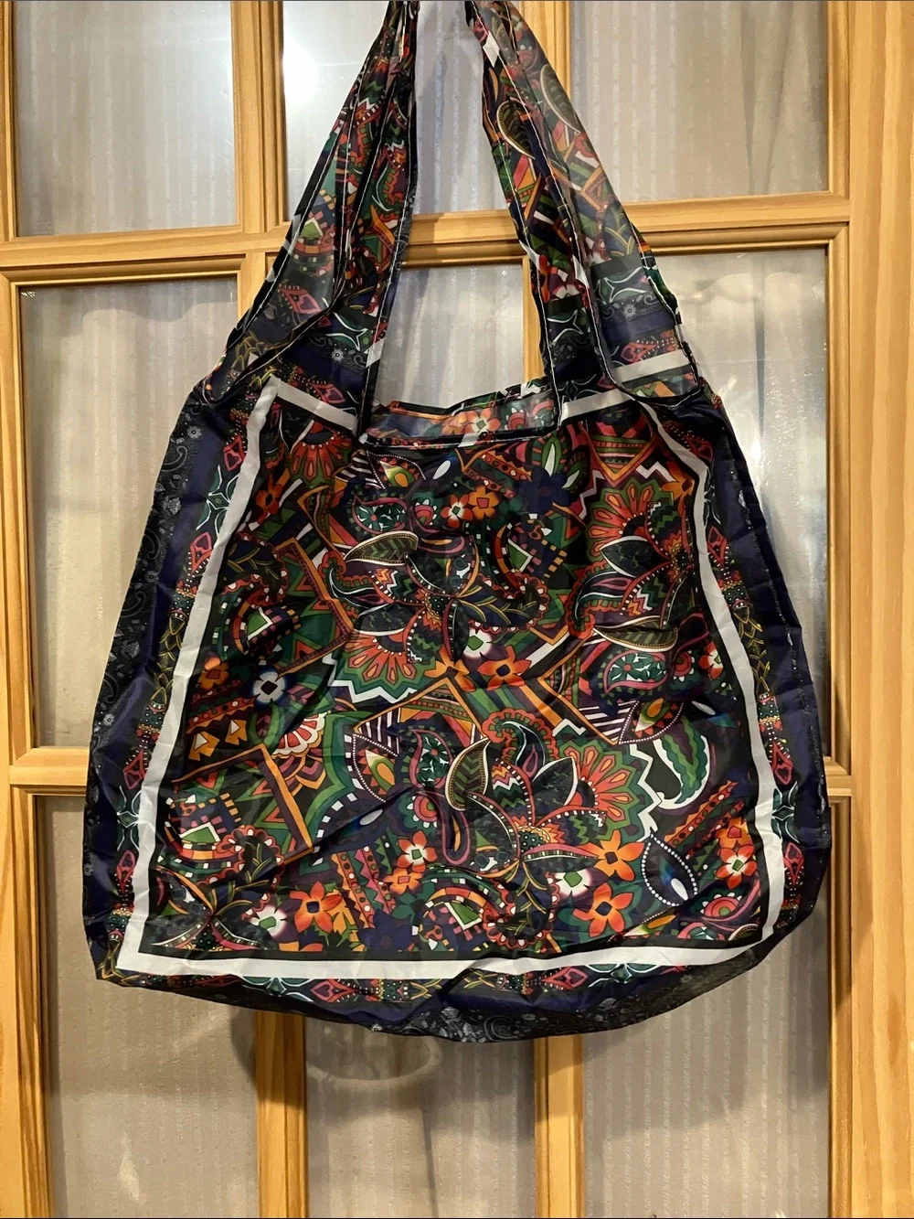 Johnny Was Black Tote with Multicolor Floral Paisley